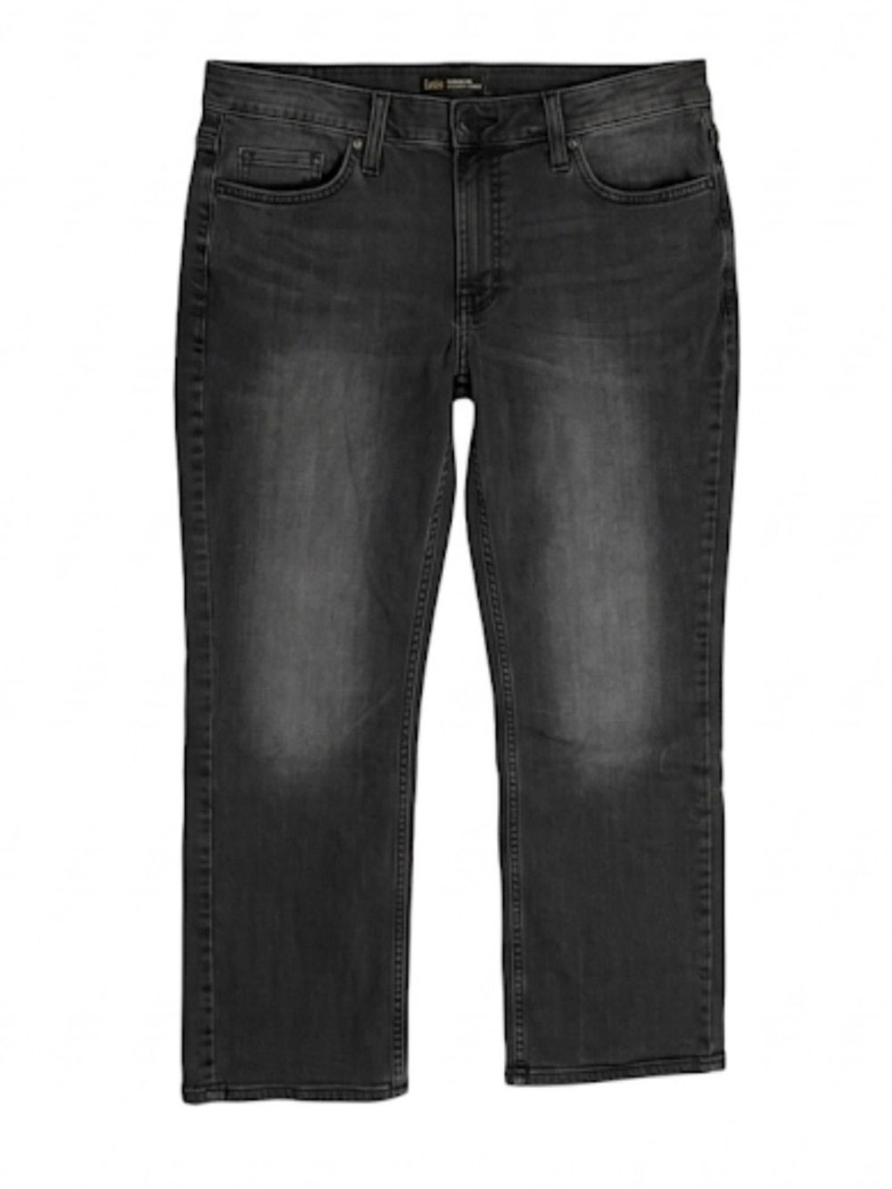 LEE Natural Faded Straight Leg Mid Rise Jeans, Women’s Size 12 Medium, Black